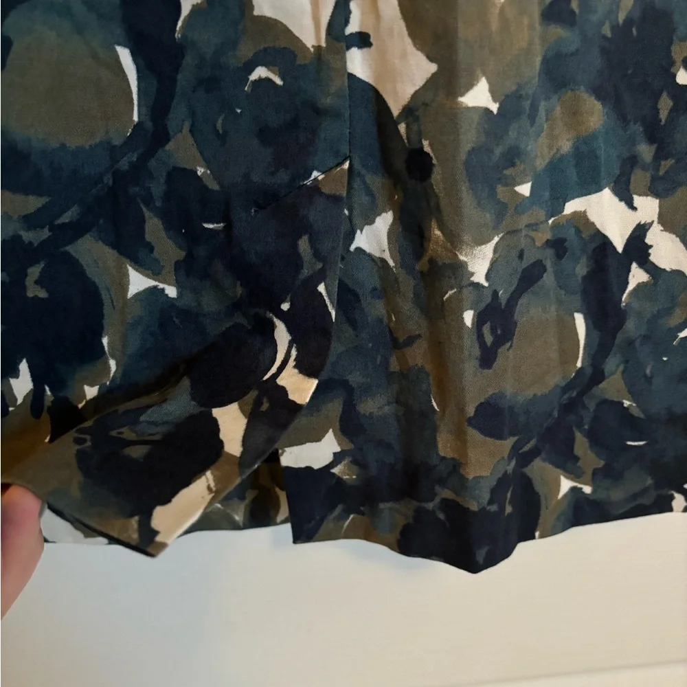 PIAZZA SEMPIONE Sleeveless Navy and Green Floral Leaves Print Dress - Picture 14 of 14